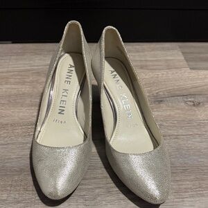 Anne Klein Shimmering Silver Heels